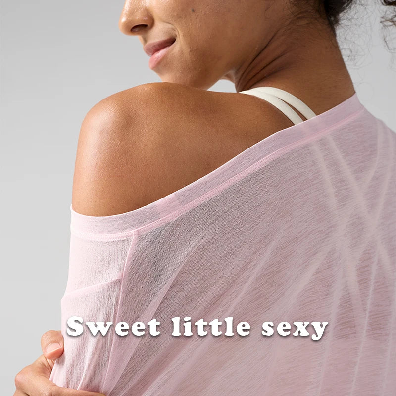 Women's Fitness Sports T-shirt Summer Loose Short Sleeve Quick Drying Gym Running Top Female Leisure Clothing