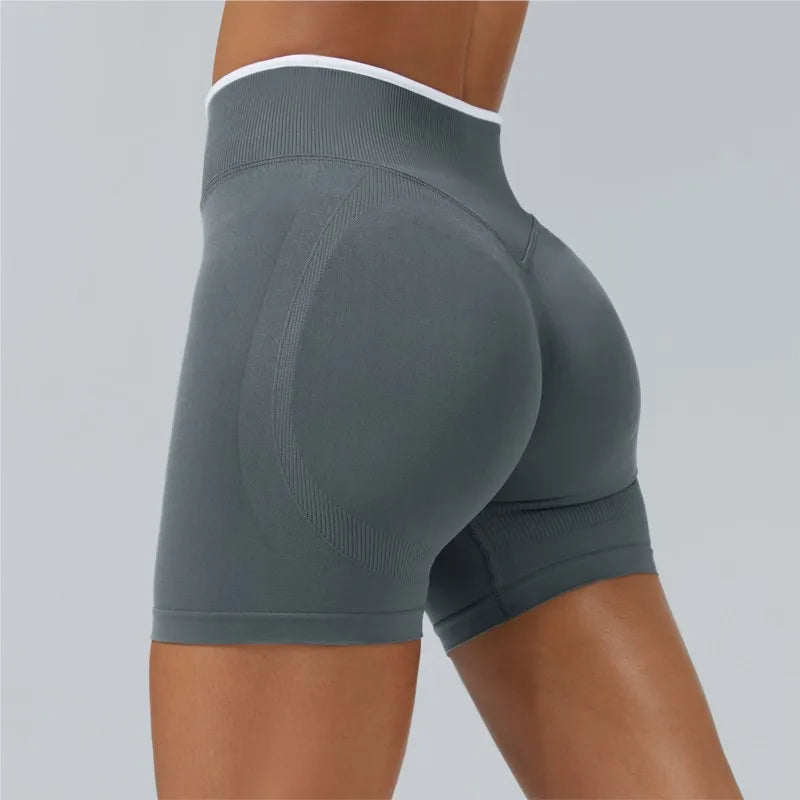 Women Sports Shorts Low Ribbed Waistband Yoga Shorts Seamless Workout Gym Clothes Woman High Stretch Running Shorts Women