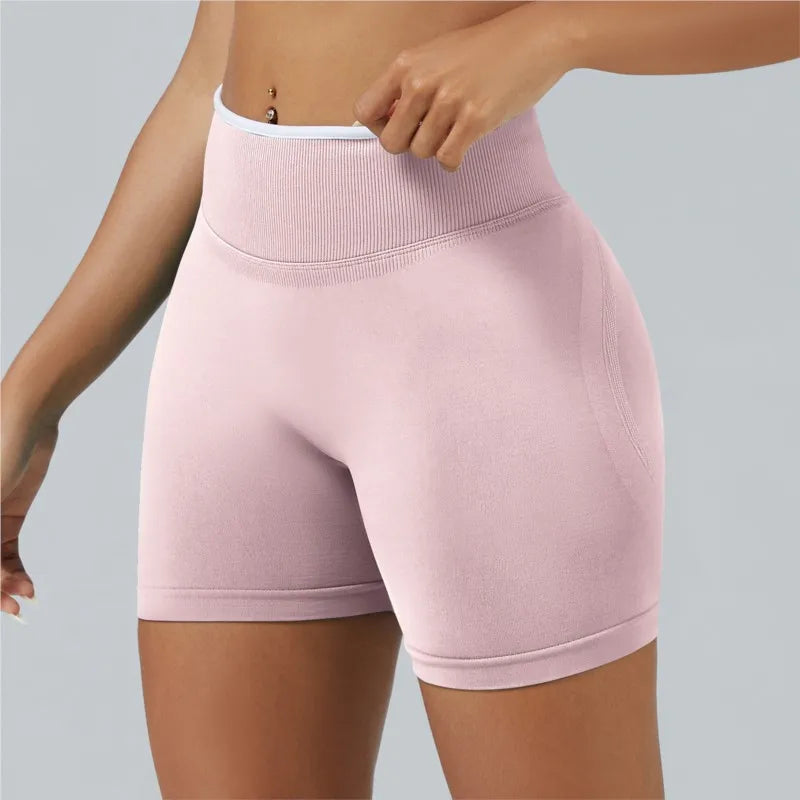 Women Sports Shorts Low Ribbed Waistband Yoga Shorts Seamless Workout Gym Clothes Woman High Stretch Running Shorts Women