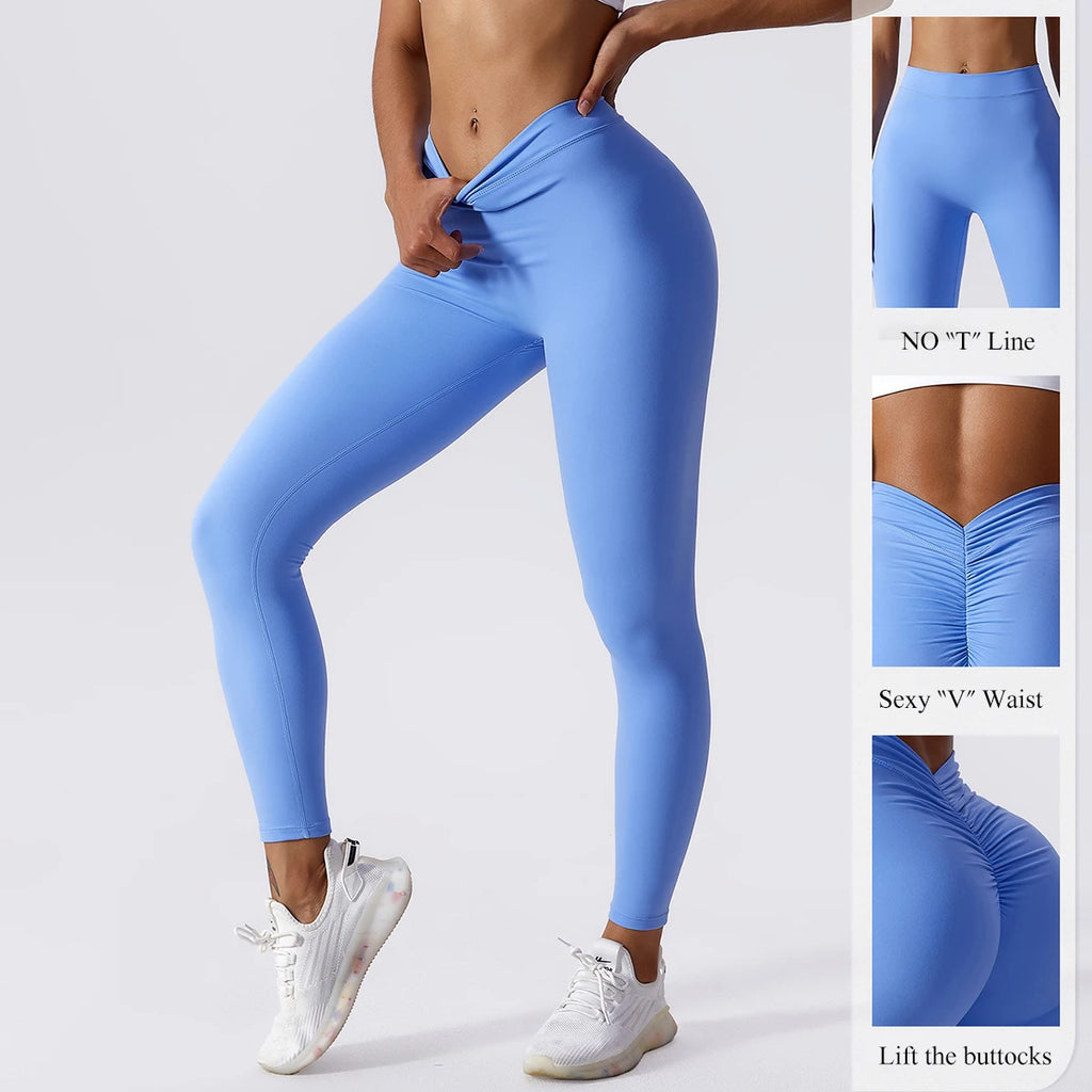 Scrunch Butt Gym Leggings V Waist Push Up Leggings Women Fiteness Leggings