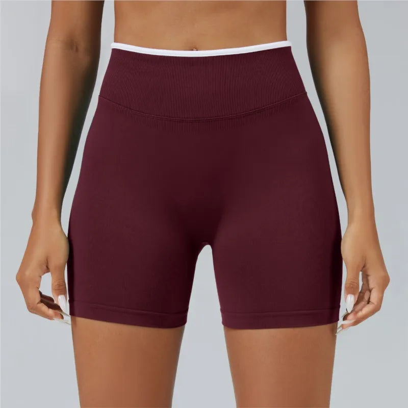 Women Sports Shorts Low Ribbed Waistband Yoga Shorts Seamless Workout Gym Clothes Woman High Stretch Running Shorts Women