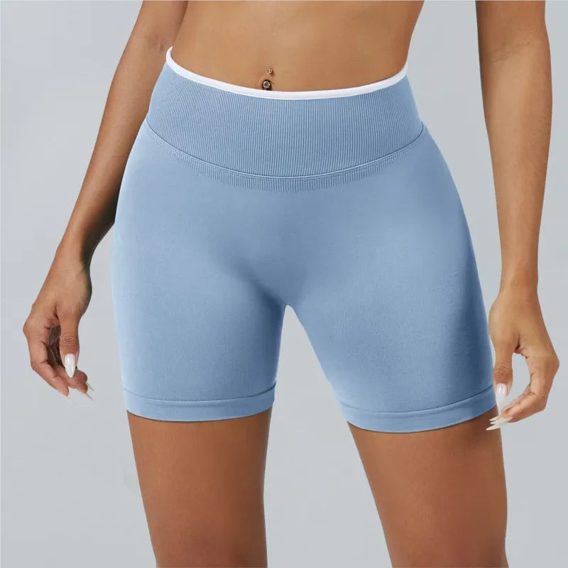 Women Sports Shorts Low Ribbed Waistband Yoga Shorts Seamless Workout Gym Clothes Woman High Stretch Running Shorts Women